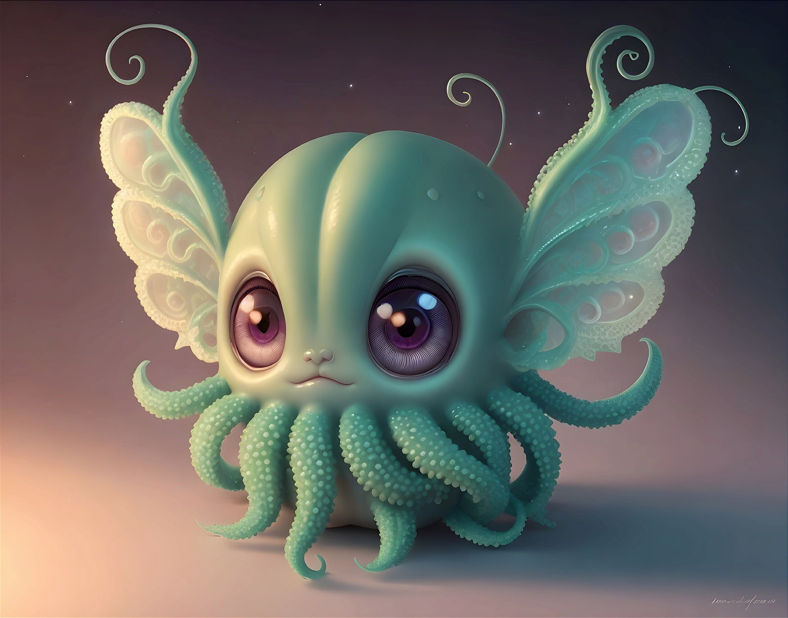 Whimsical Octopus-Butterfly Creature Description