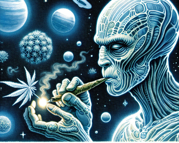 Vibrant Illustration of a Cosmic Being in Space