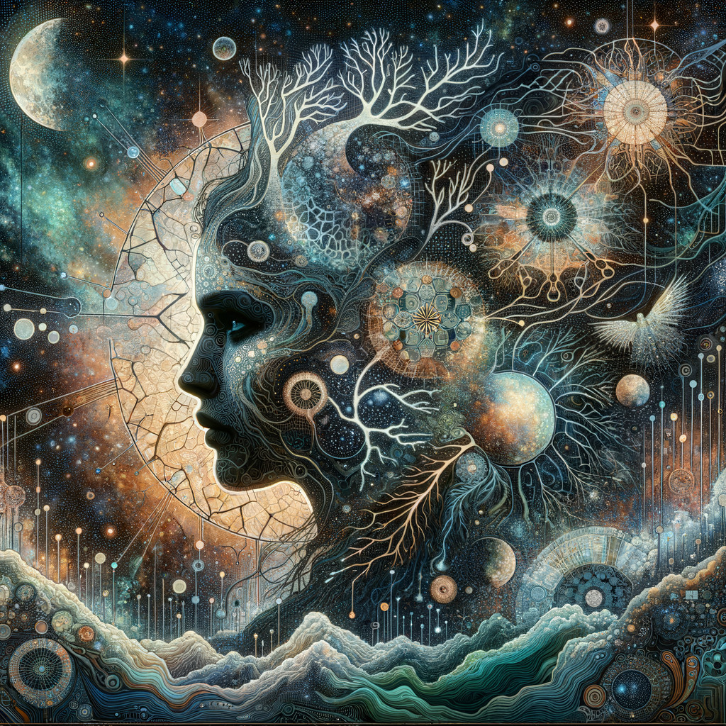 Cosmic Silhouette of Woman in Starry Tapestry