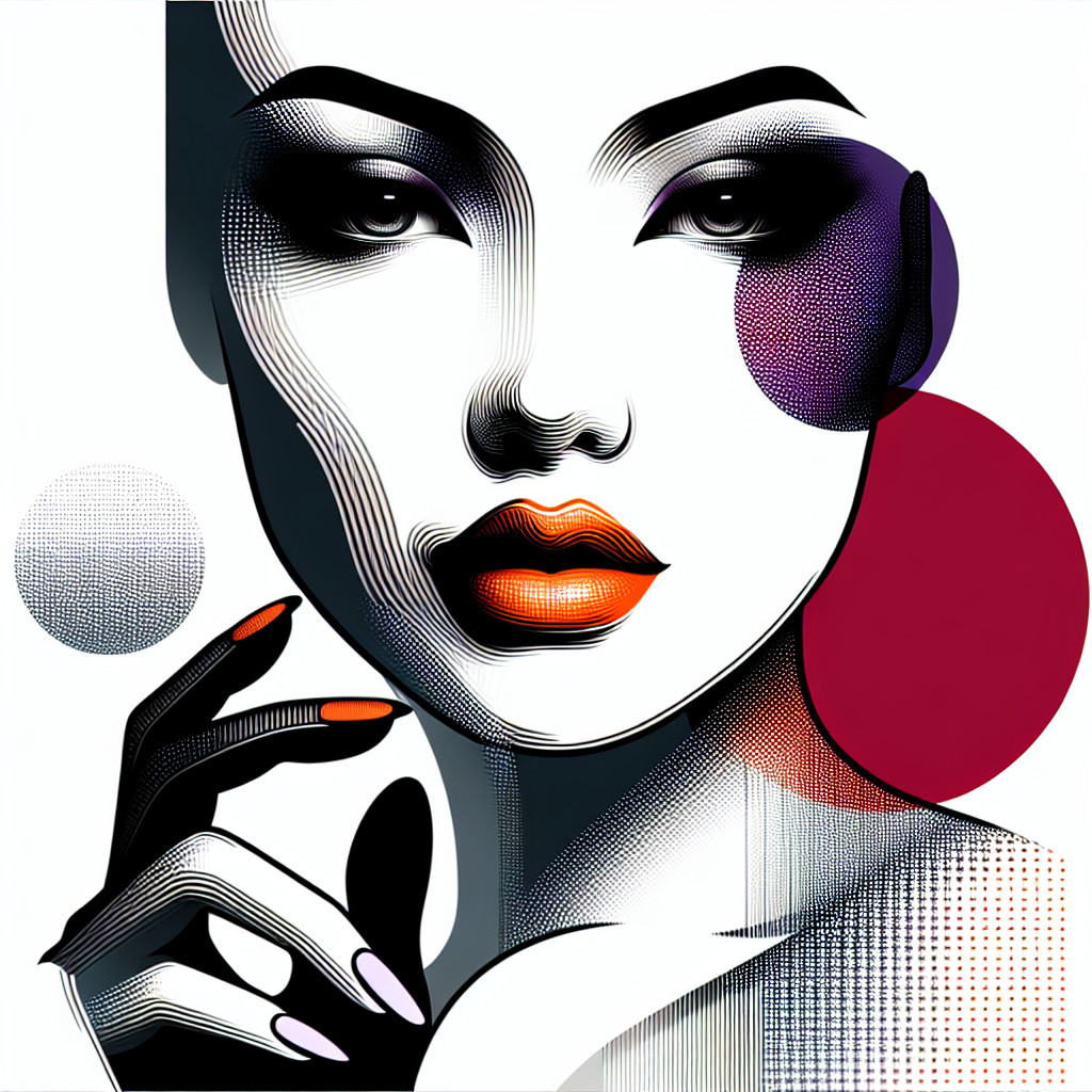 Stylized Portrait of a Woman with Bold Makeup