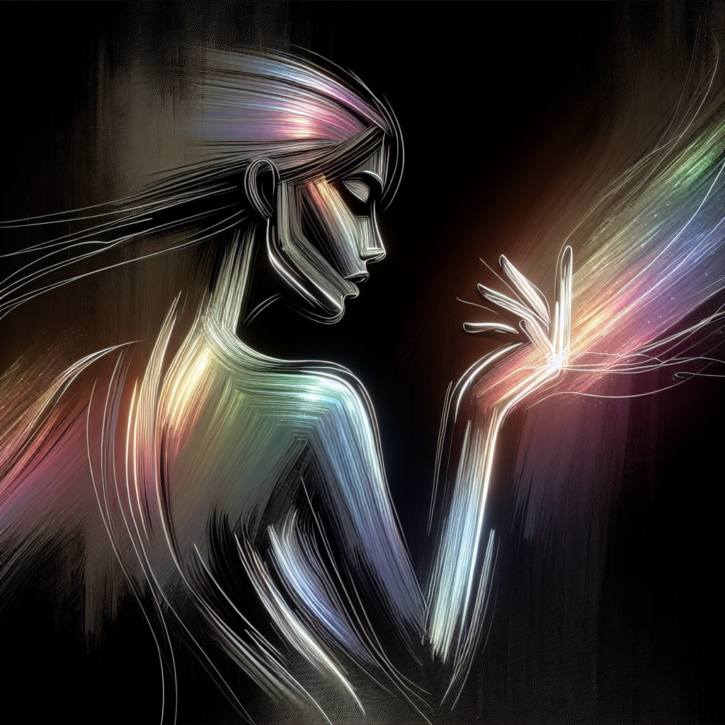 Ethereal Figure of a Woman with Vibrant Colors