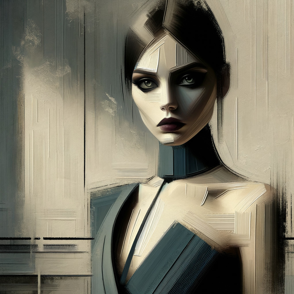 Abstract Portrait of a Woman with Striking Features