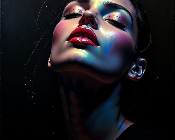 Portrait of a Woman with Ethereal Glow and Tranquility