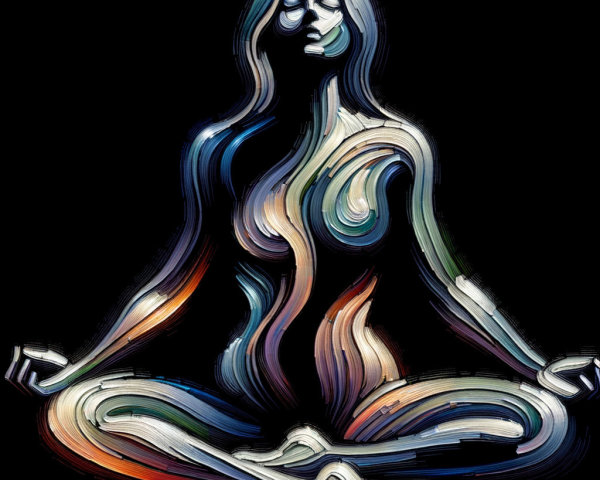 Artistic Representation of a Meditative Figure in Color