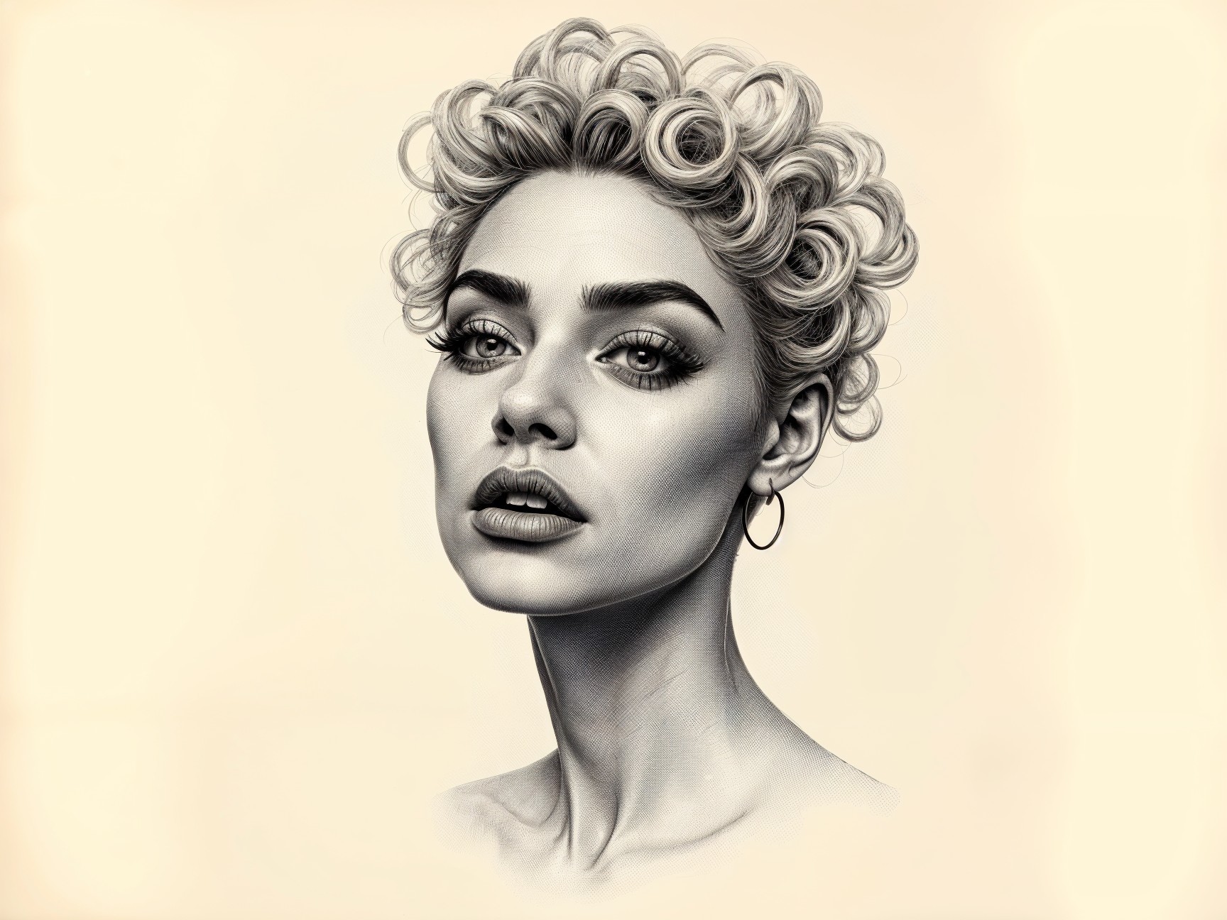 Portrait of a Woman with Platinum Blonde Hair and Elegance