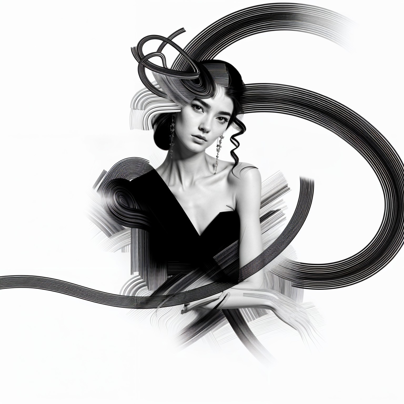 Elegant Black and White Portrait of a Woman