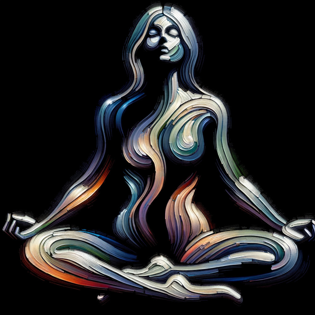 Artistic Representation of a Meditative Figure in Color