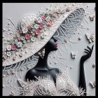 Mixed Media Collage of Whimsical Black Woman