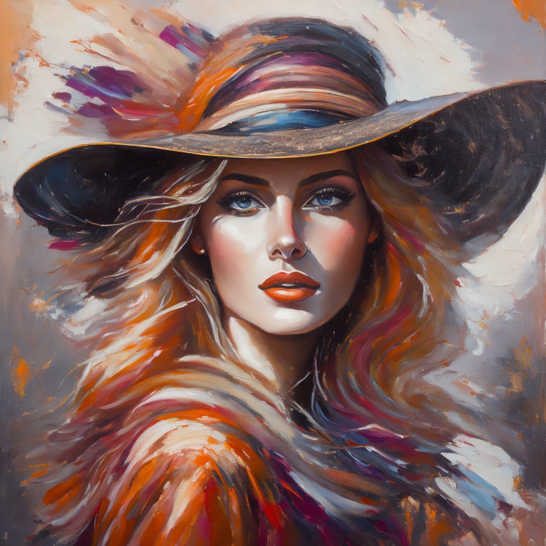 Portrait of a Confident Woman in Vibrant Hat