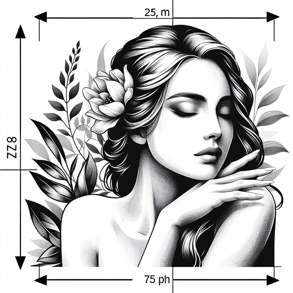 Serene Portrait of Woman with Floral Elements