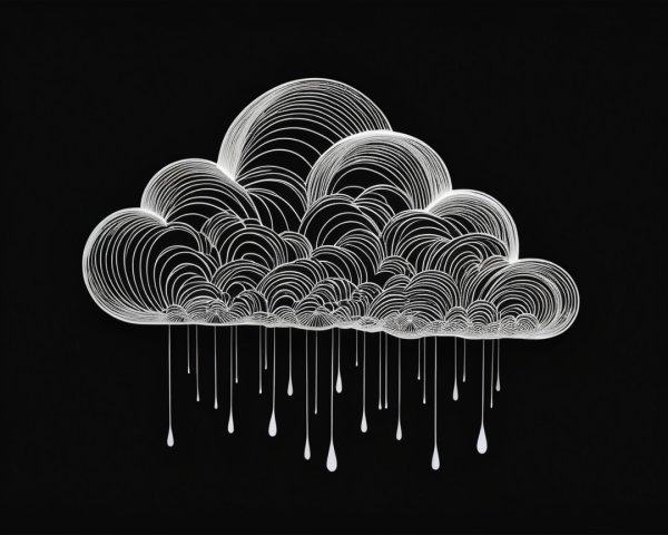 Minimalist Illustration of a Whimsical Cloud Design