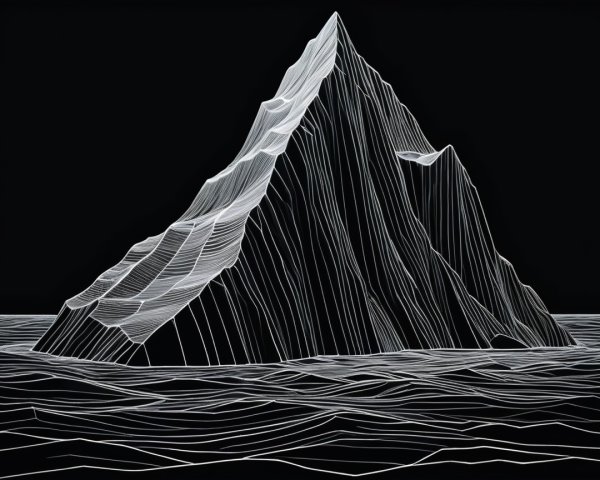 3D Representation of an Iceberg with Water Movement