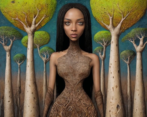 Vibrant Trees and Intricate Body Art in Nature