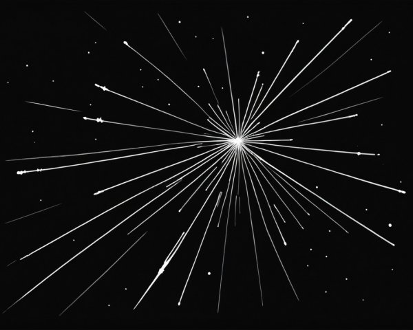 Dynamic White Lines Radiating from a Central Point