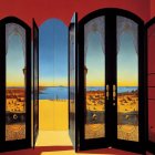 Open Doorway with Scenic Landscape View