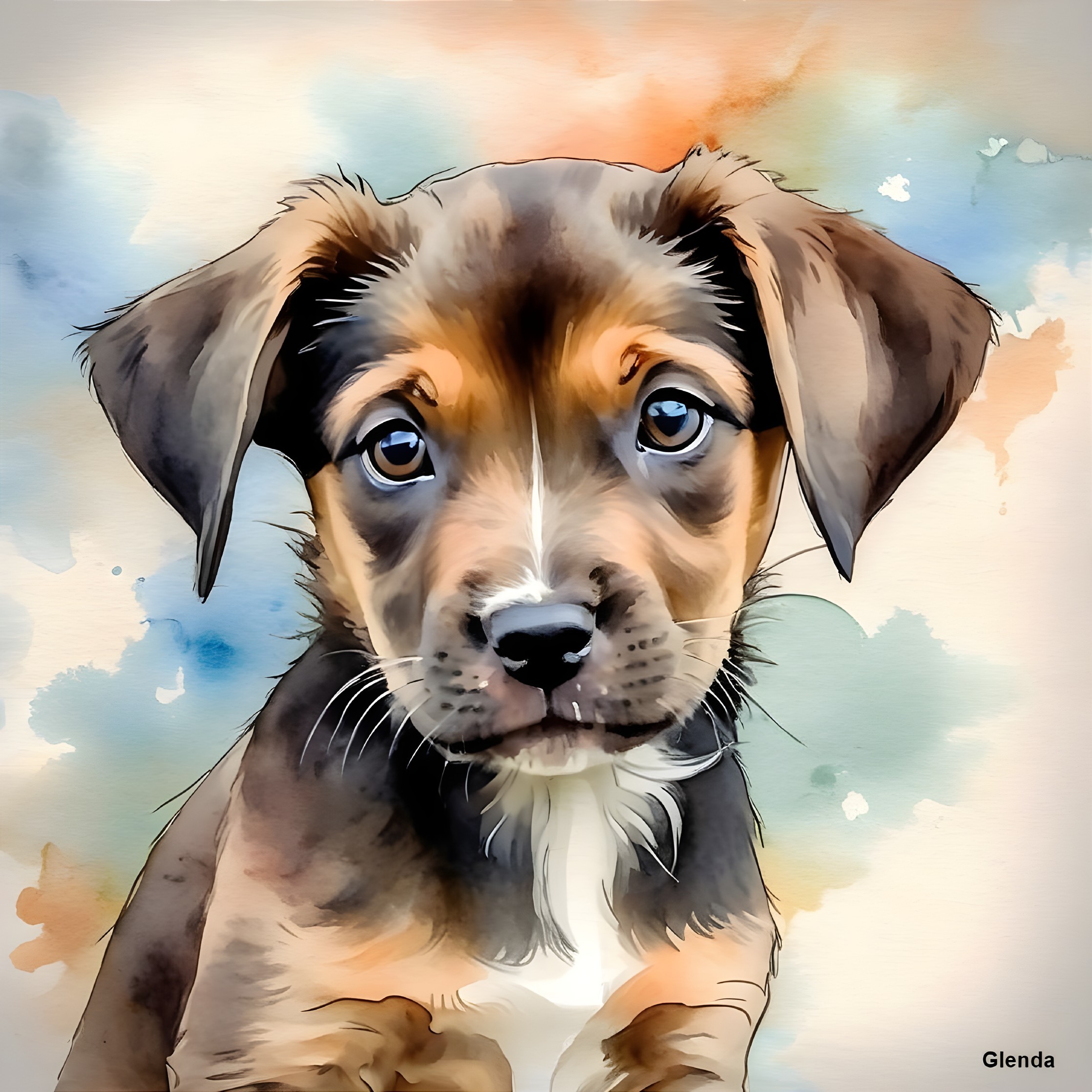 Charming Puppy with Silky Coat and Expressive Eyes