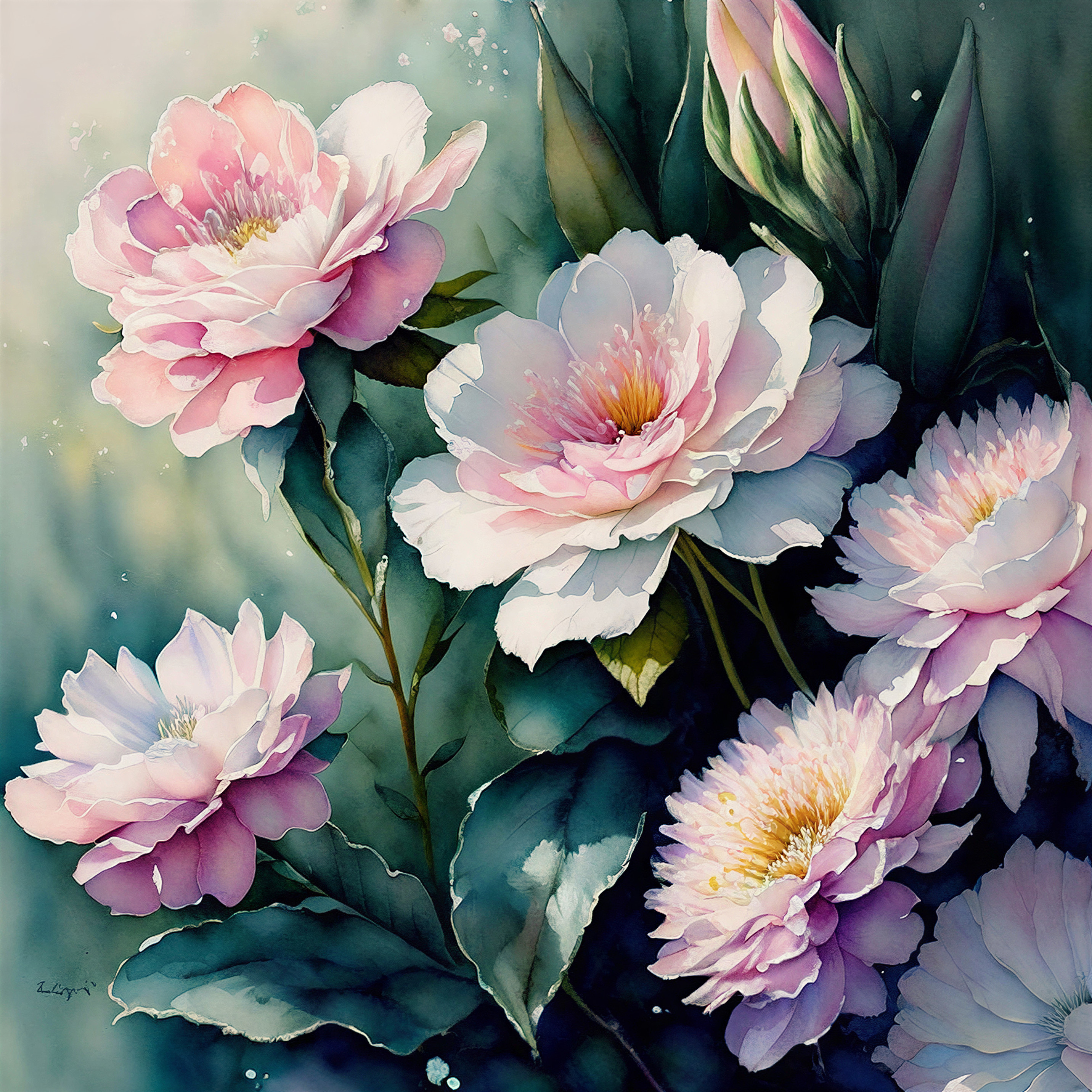 Vibrant Peonies in Soft Pink and White Arrangement