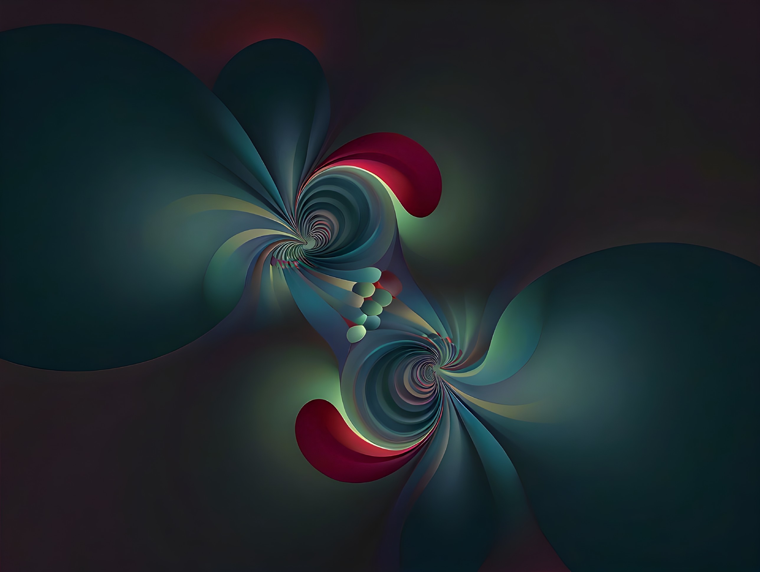 Abstract Design with Swirling Shapes and Gradients