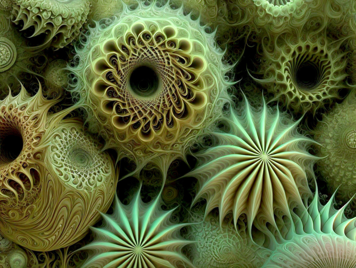 Abstract Microorganism-Inspired Organic Shapes in Earthy Tones