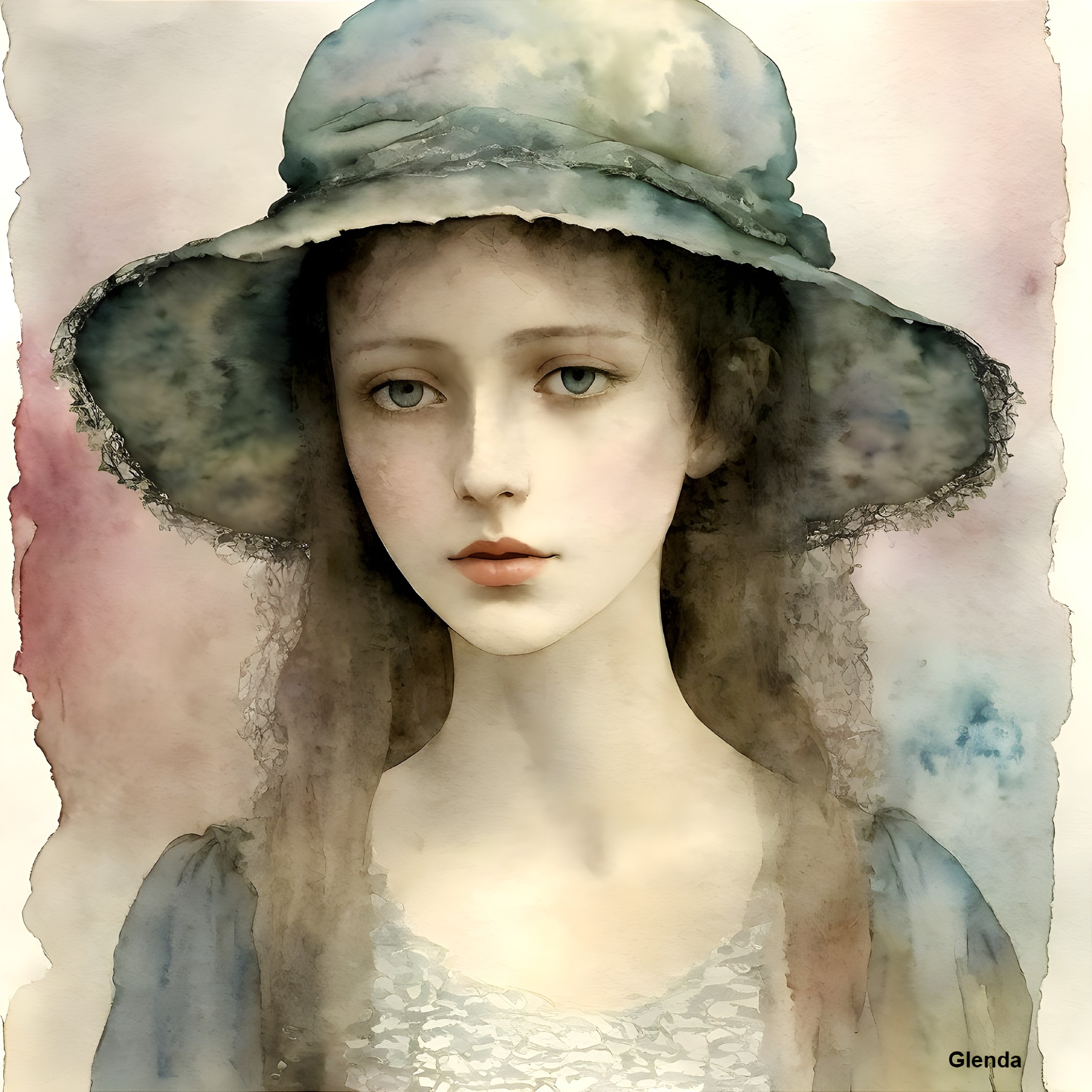 Ethereal Portrait of a Young Woman in a Hat