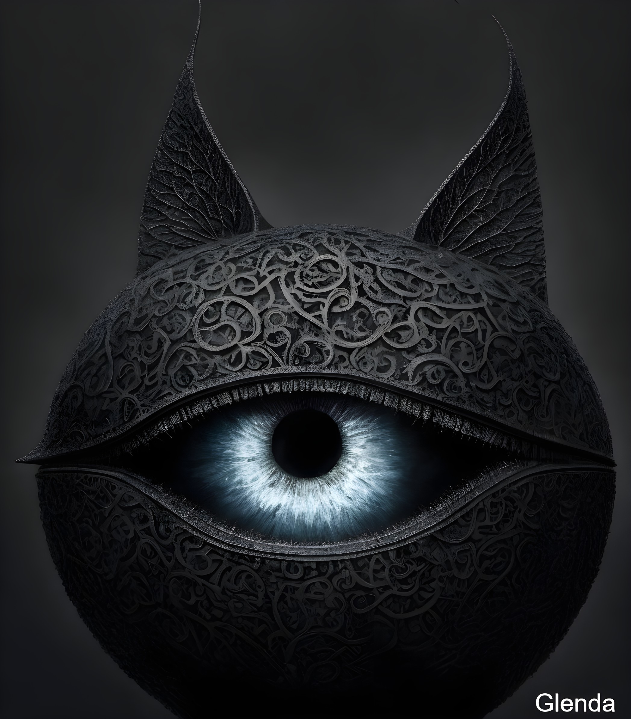 Surreal Art Featuring Central Eye and Dark Patterns