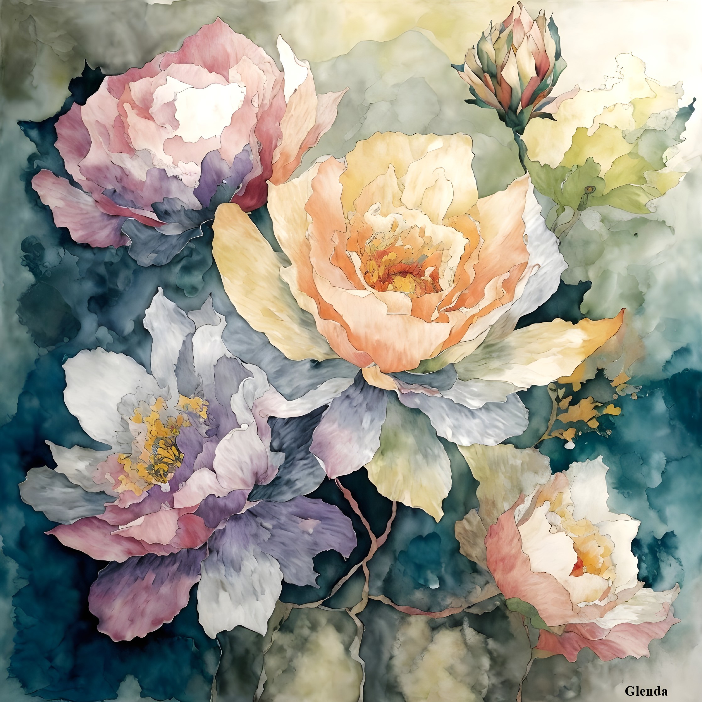 Pastel Blooms in Watercolor