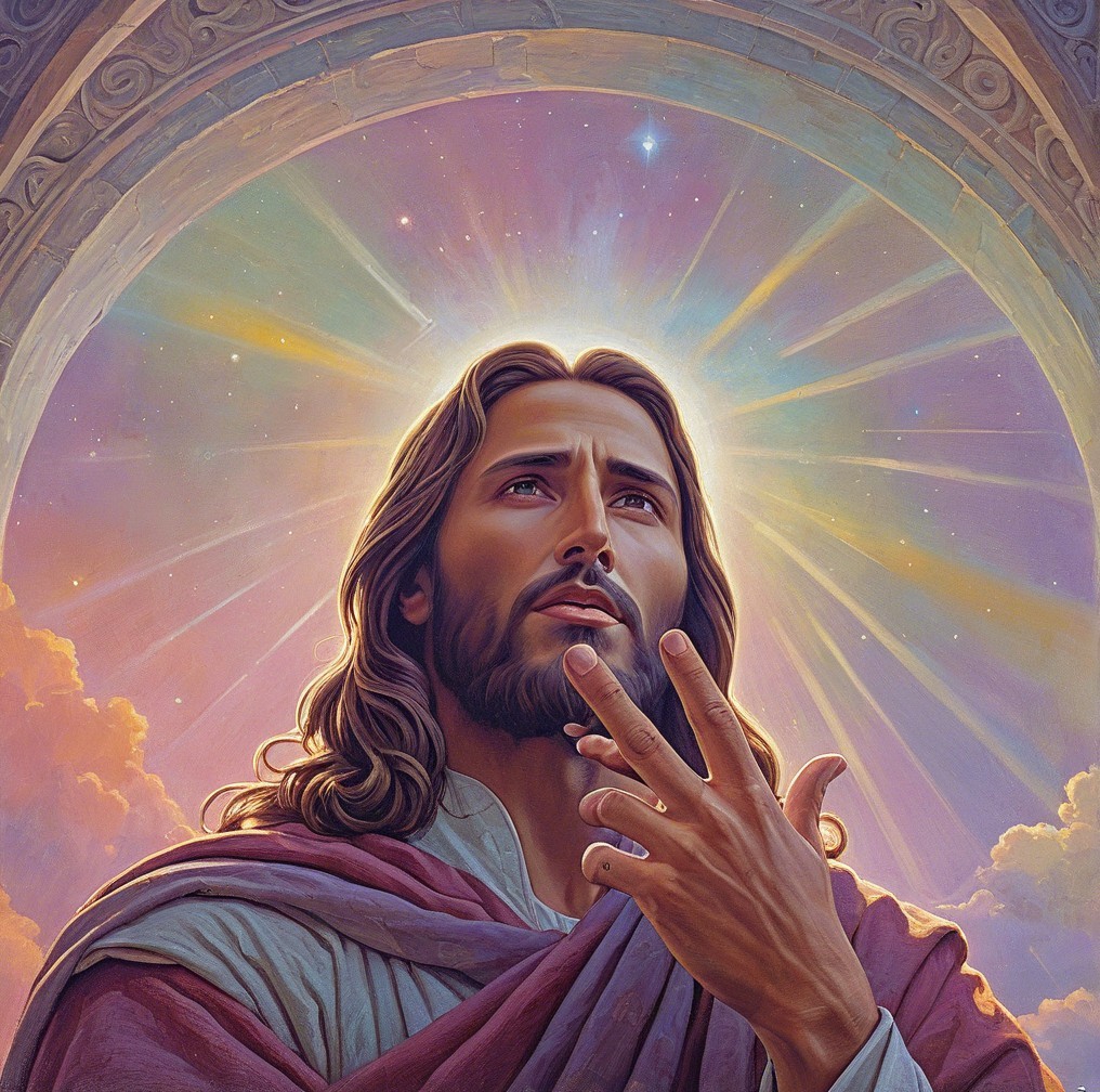 Serene Man in Contemplation with Ethereal Background