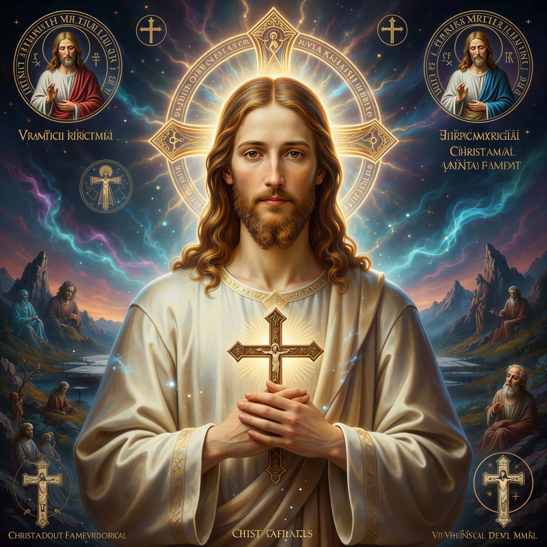 Vibrant Digital Painting of Angelic Jesus Christ