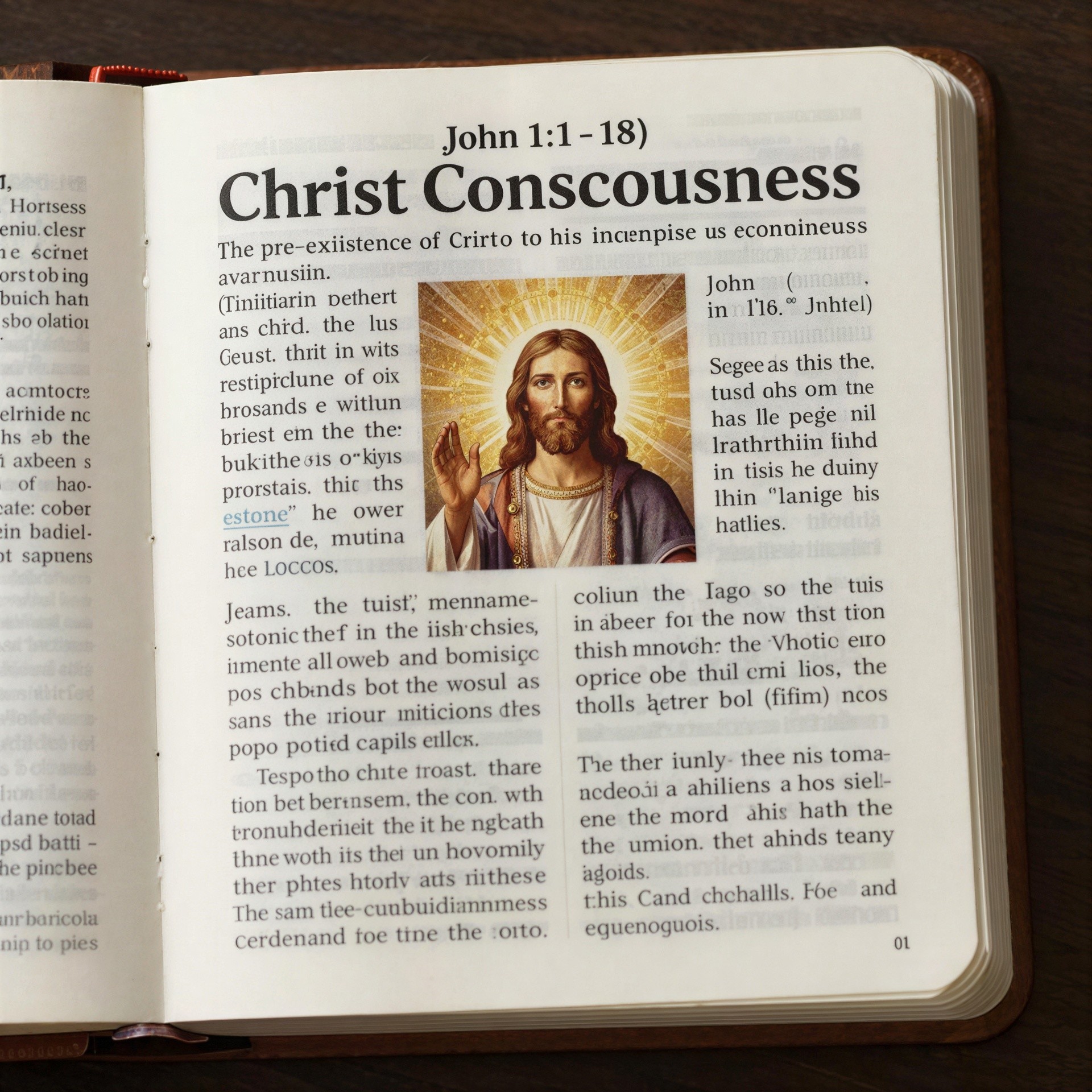Close-Up of Open Bible Featuring Christ Consciousness Passage