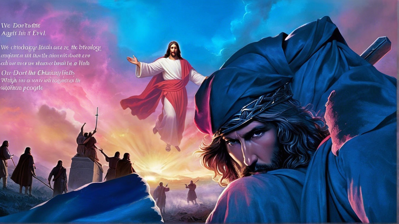 Dramatic portrayal of Jesus Christ in heavenly light