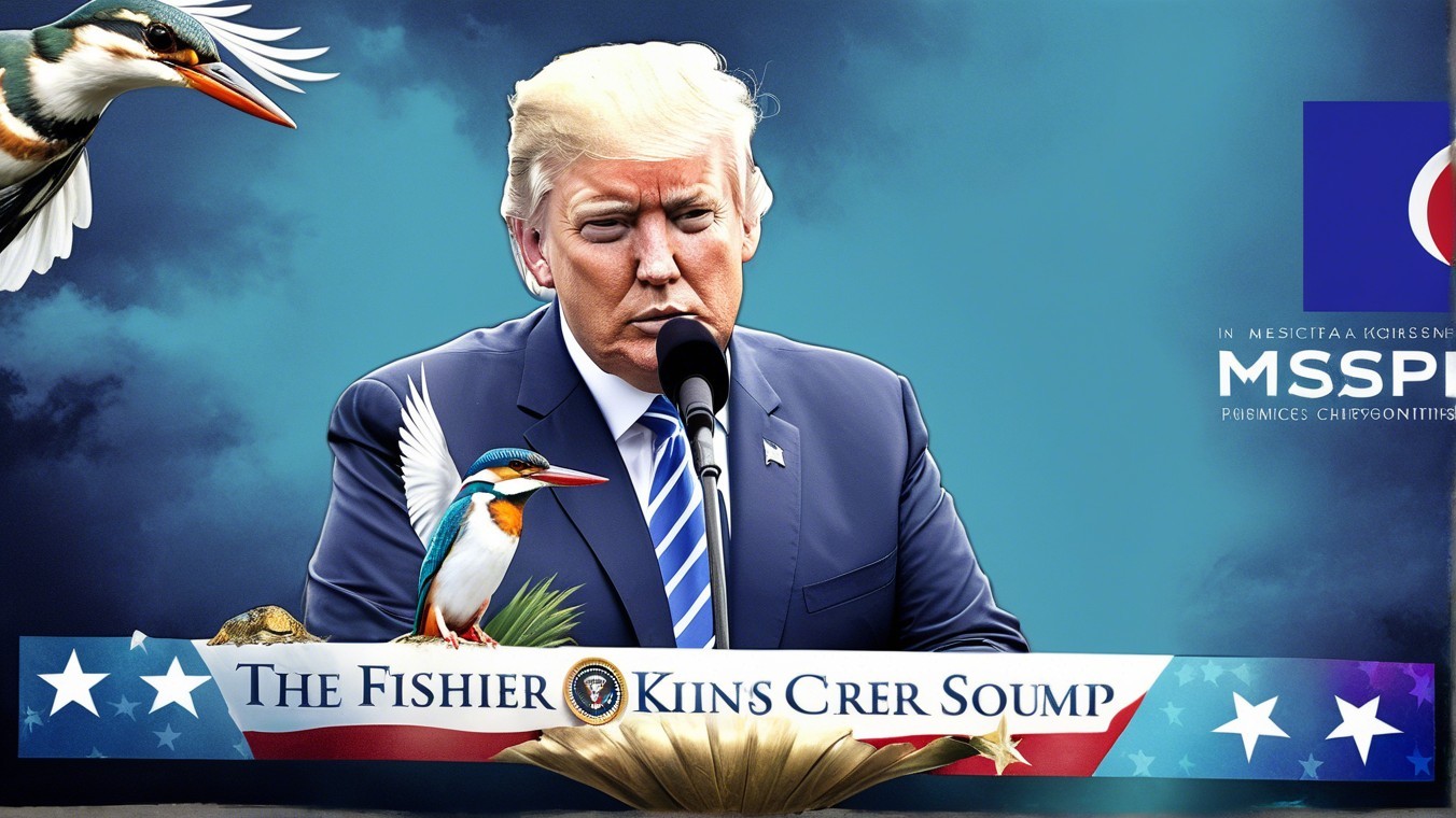 Man in Suit Speaking with Kingfisher Illustrations