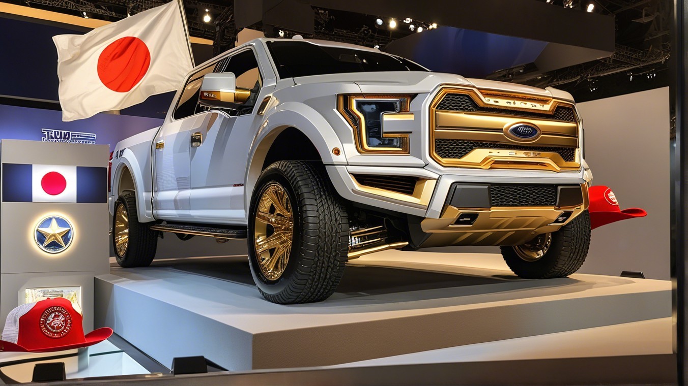 Custom Ford Truck with White Exterior and Gold Accents
