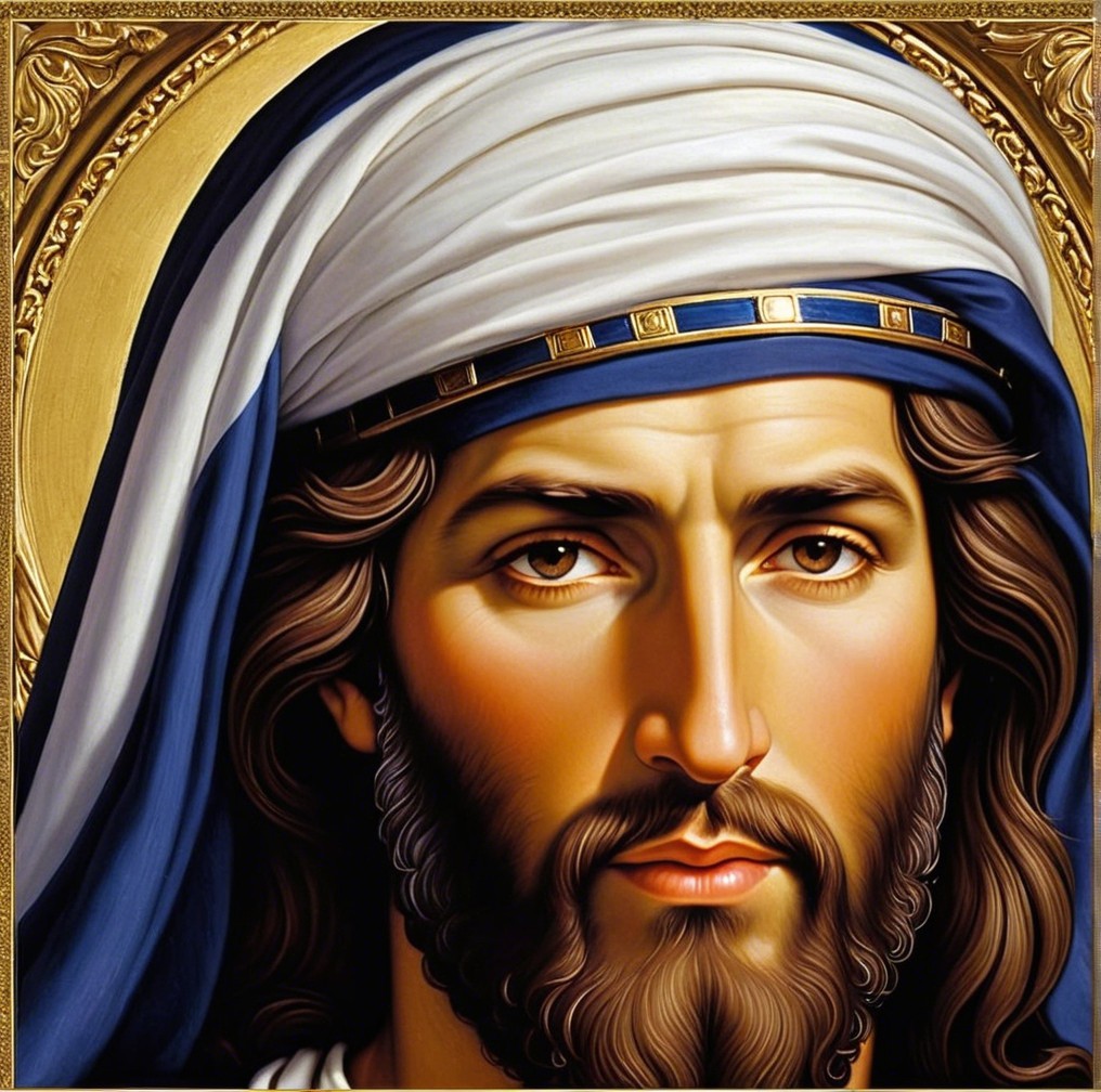 Depiction of a Serene Figure with Flowing Hair