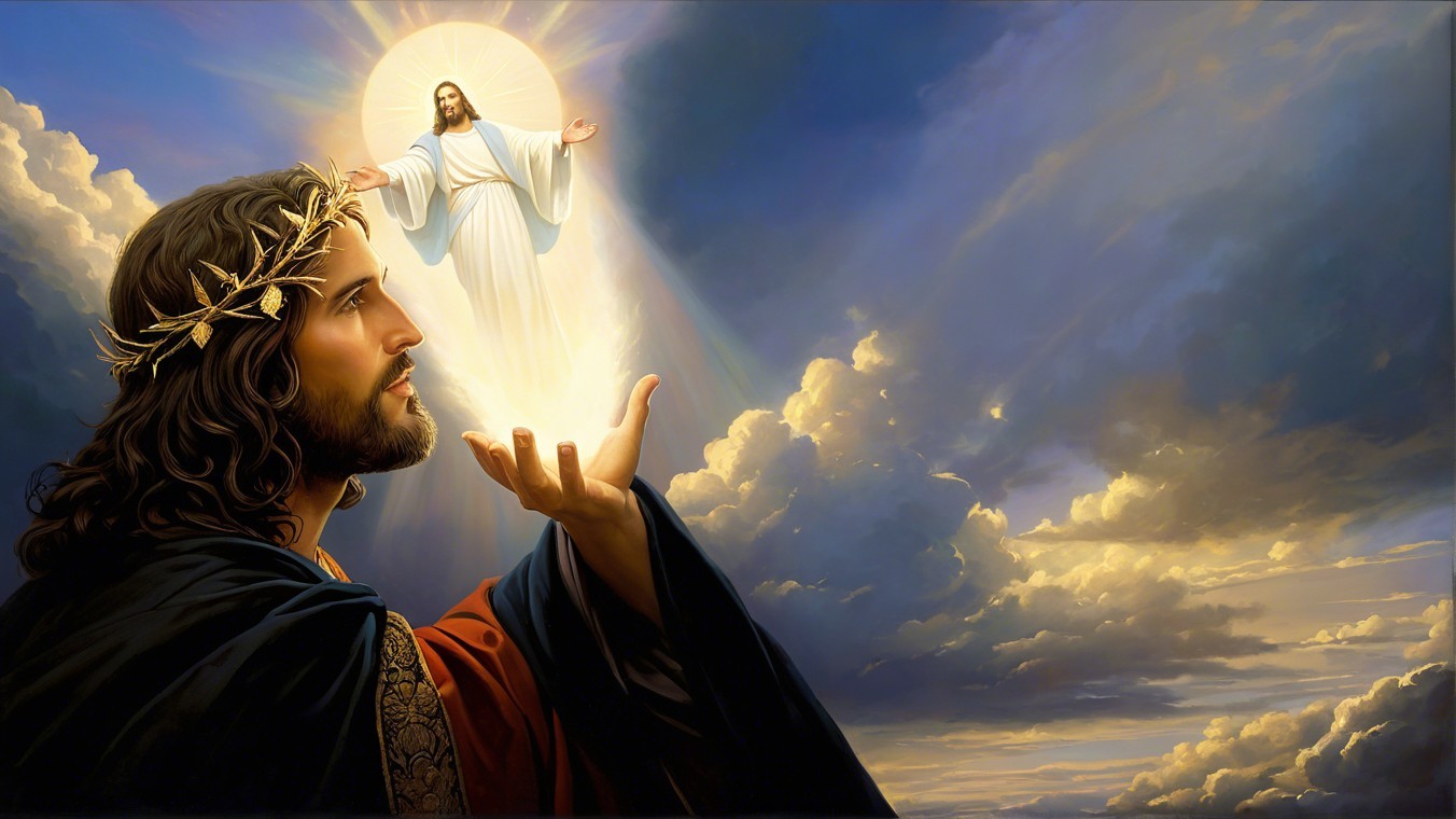 Serene Scene of Divine Connection and Spirituality