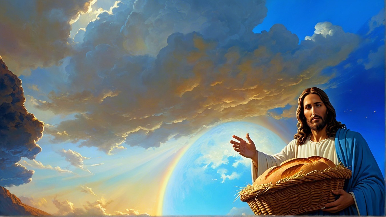 Serene Sky with Dramatic Clouds and Divine Presence