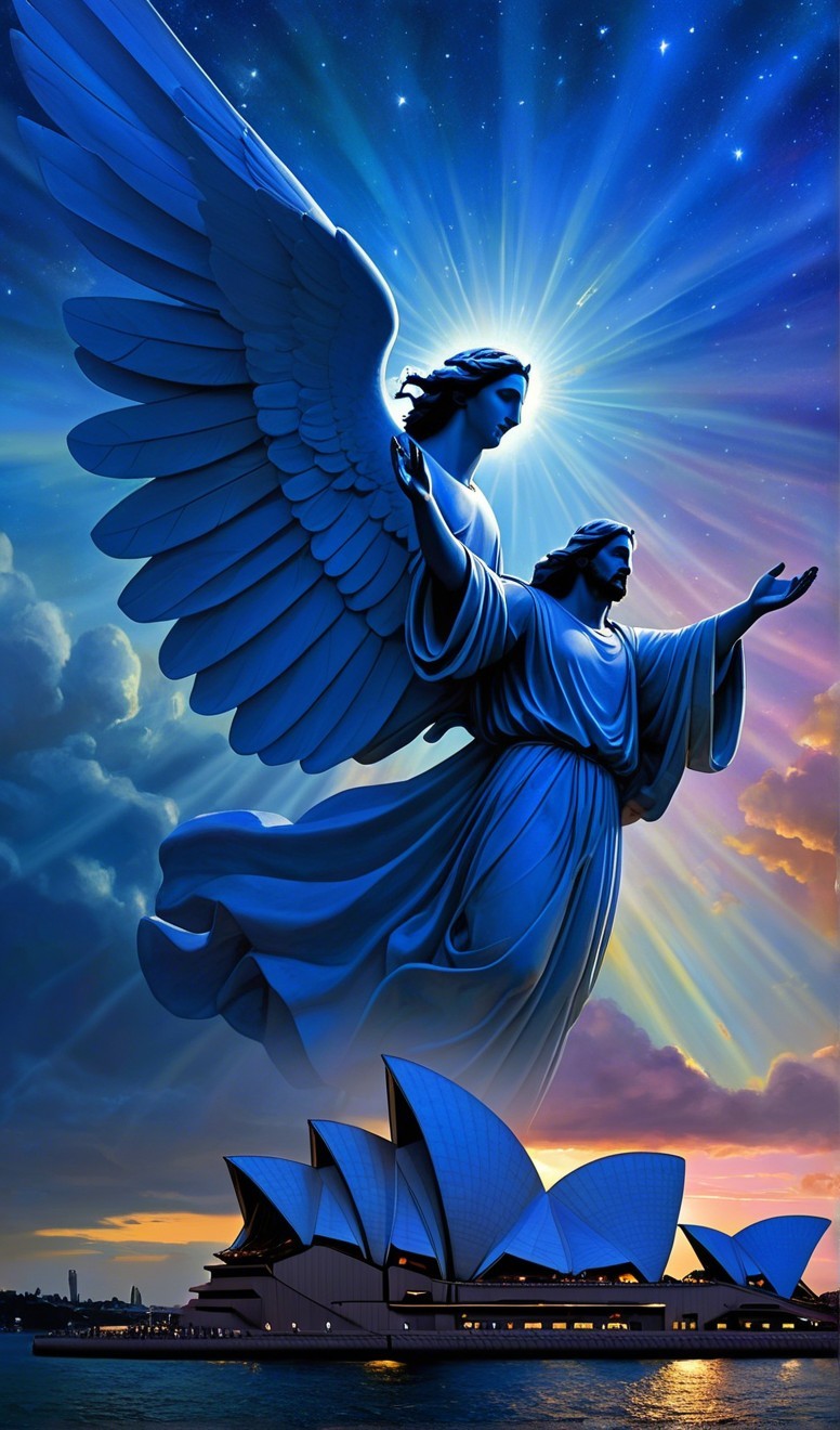 Angels Above Sydney Opera House at Twilight