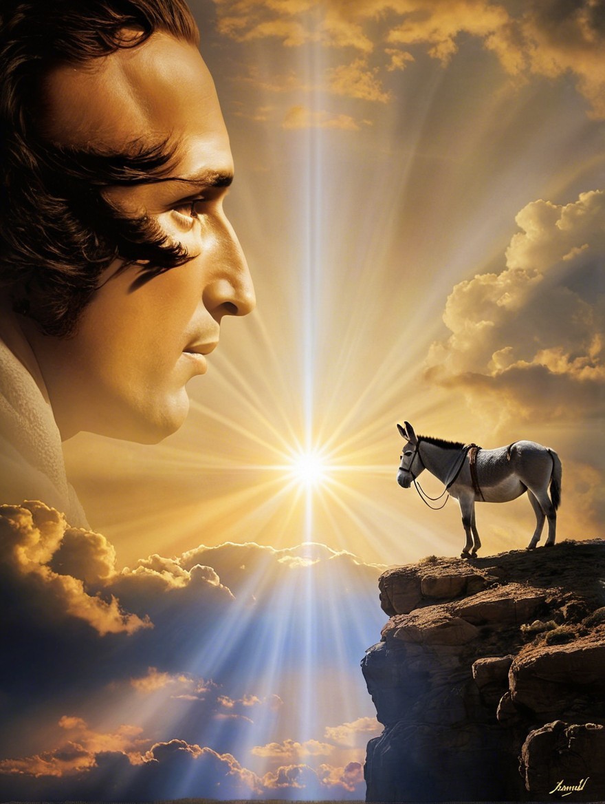 Thoughtful Figure and Horse in Serene Landscape