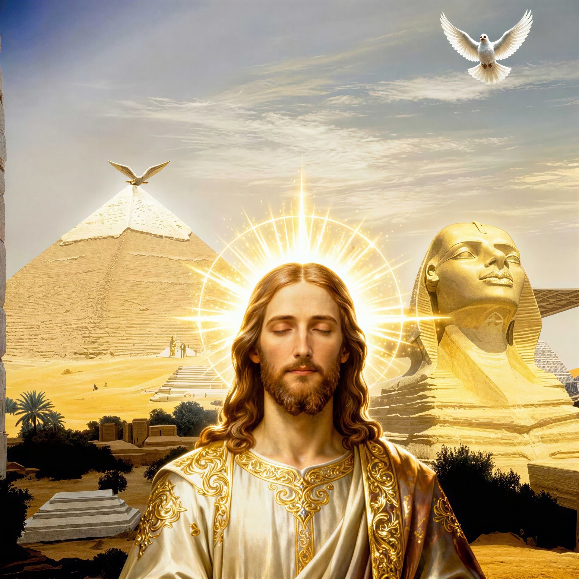 Digital Painting of Jesus Christ in Egyptian Landscape