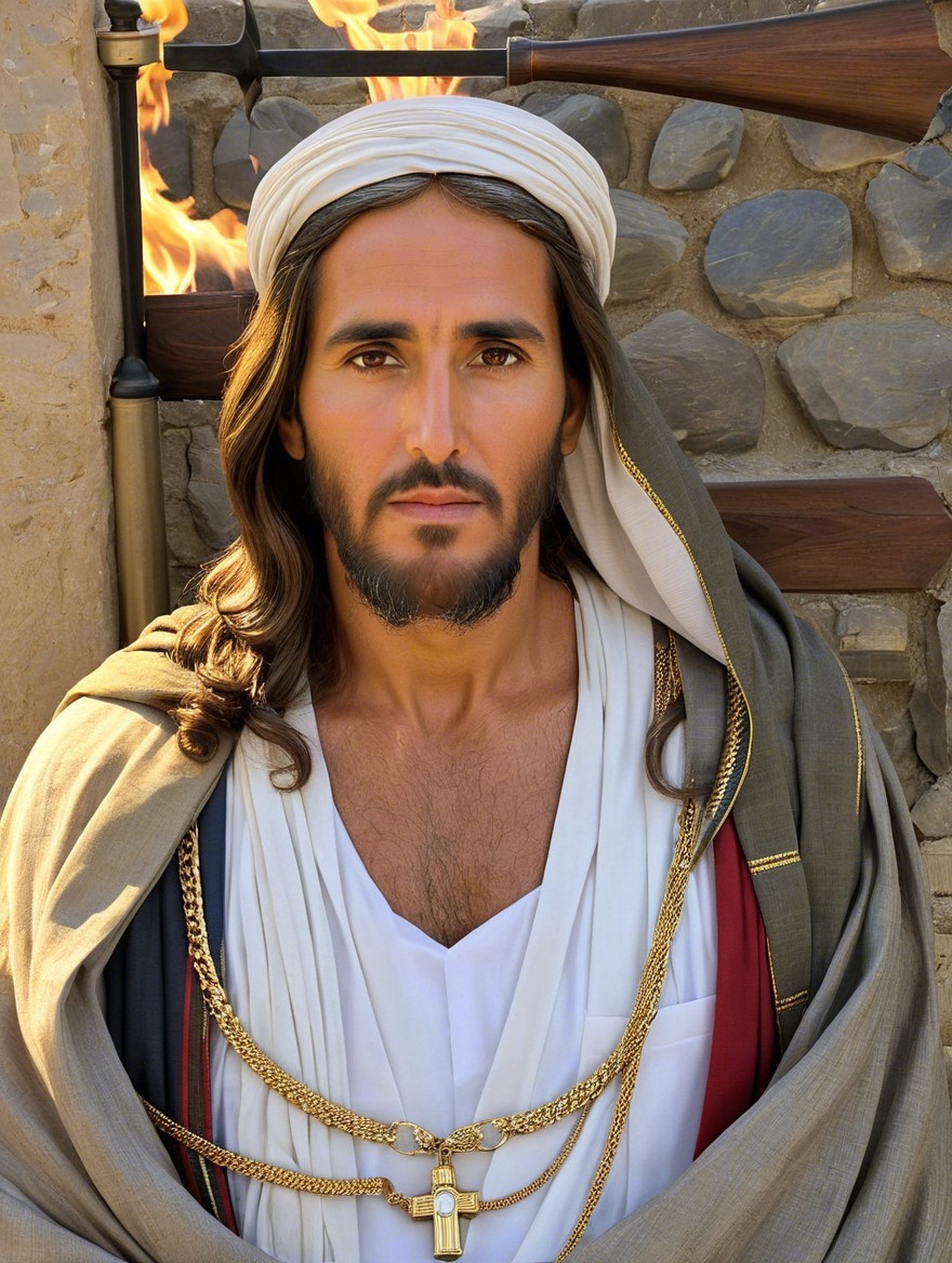 Traditional Middle Eastern Man in Robe and Head Covering