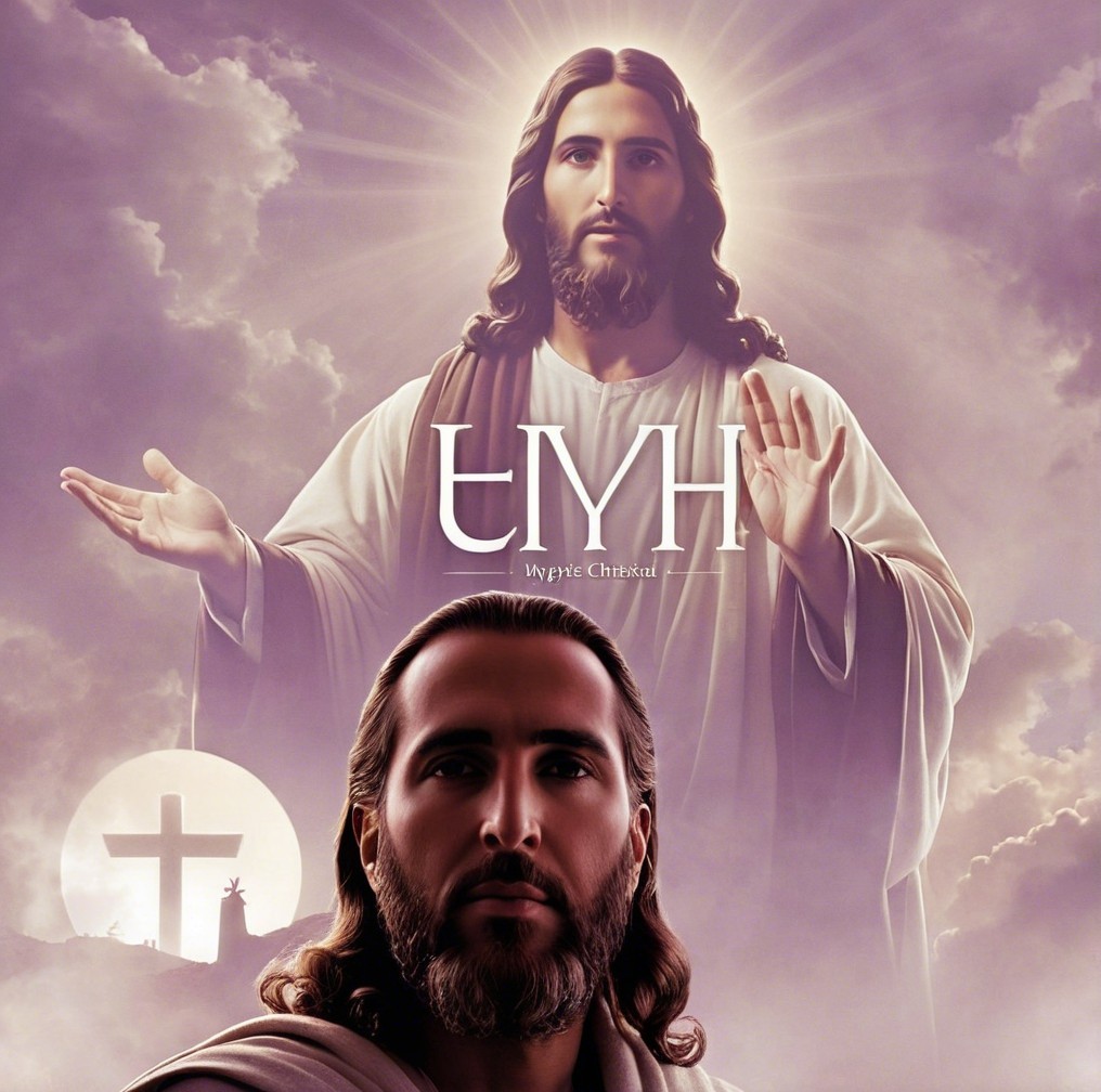 Serene Scene with Radiant Figure and Contemplative Man