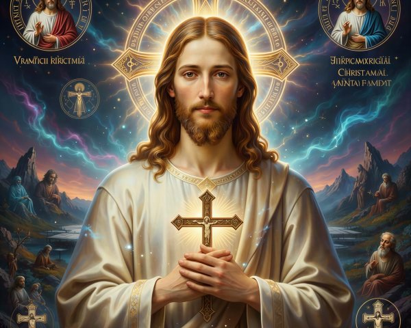 Vibrant Digital Painting of Angelic Jesus Christ