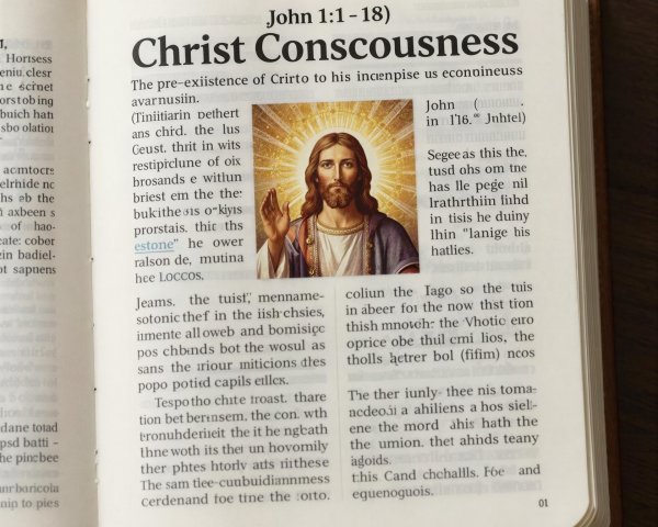 Close-Up of Open Bible Featuring Christ Consciousness Passage