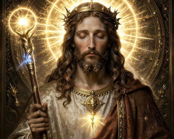 Digital Painting of Jesus Christ as a Regal Figure