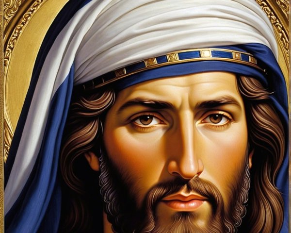 Depiction of a Serene Figure with Flowing Hair