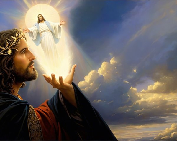 Serene Scene of Divine Connection and Spirituality