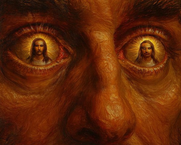 Extreme Close-Up of Masculine Face with Artistic Details