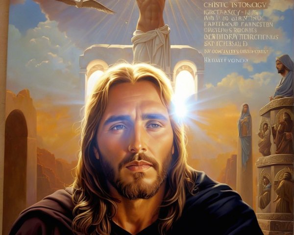Serene figure in flowing robes with radiant light