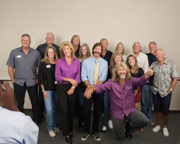 Diverse Group of People Smiling in Neutral Setting