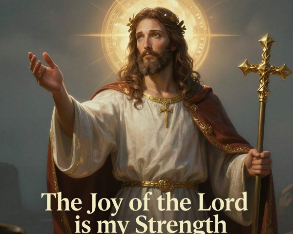 Realistic full-body depiction of Jesus with halo and robe