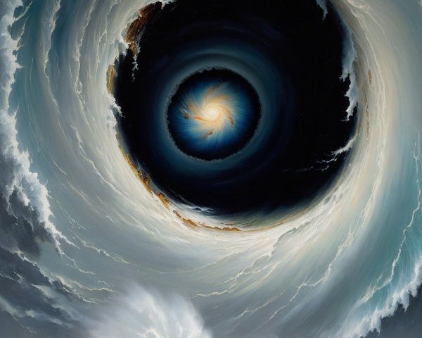 Swirling Vortex in the Sky Over Beach Scene